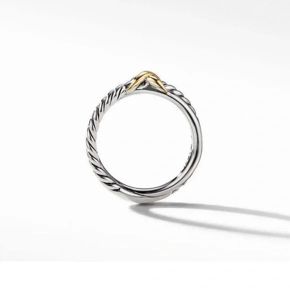 David yurman crossover ring Elegant Silver and Gold Women's Ring - Picture 3 of 7